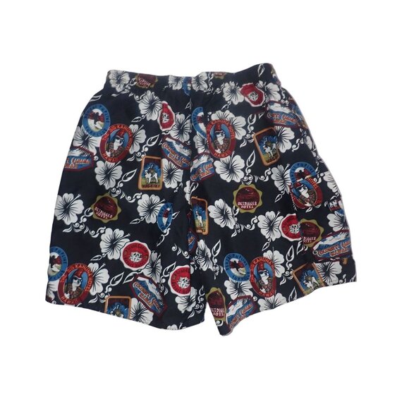 Big Dogs Swim Trunks Shorts Black Aloha Vacation Tropical Mesh Lined Mens‎ L - Picture 5 of 5